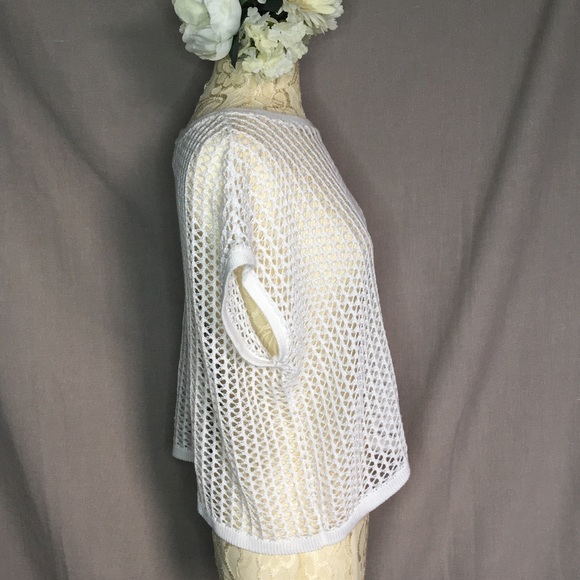 White Crocheted Sleeveless Cover - Picture 2 of 5
